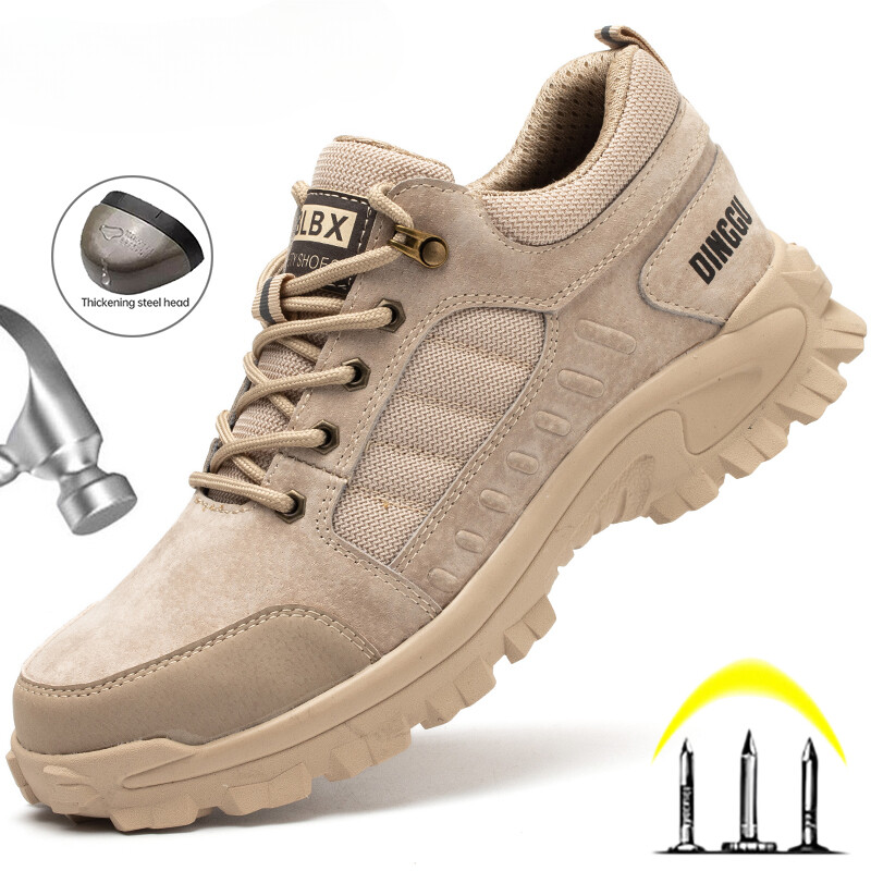 Anti-Slip Work Shoes Men's Breathable Work Boots Steel Toe Cap Safety Shoes