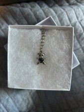 Teddy Bear Black Heart Charm Bracelet