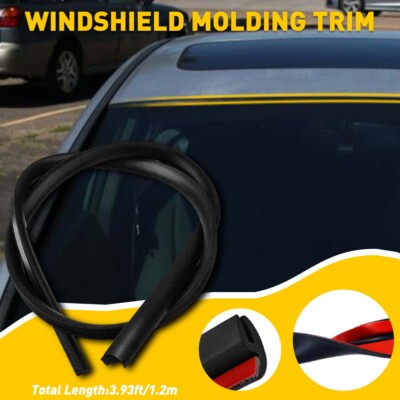 10-Foot T-Shape Windshield Weather Seal Trim For Honda & Universal Cars - Black Rubber 9 thumbnail image