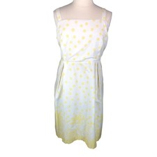 Dress Sundress Womens Size 22W Plus White Yellow Polka Dot Summer Smocked