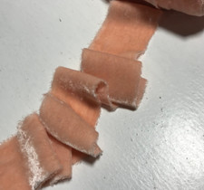 Hand Dyed Peach Silk Velvet Ribbon  4 Widths to choose from 