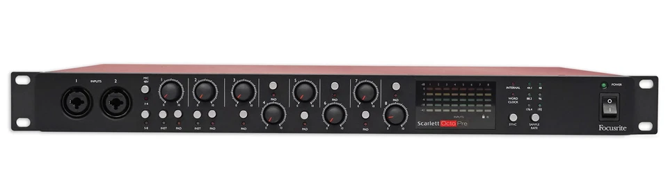 Focusrite Scarlett OctoPre 8-Channel Microphone Mic Preamp + (8) XLR Cables - Image 3 of 4