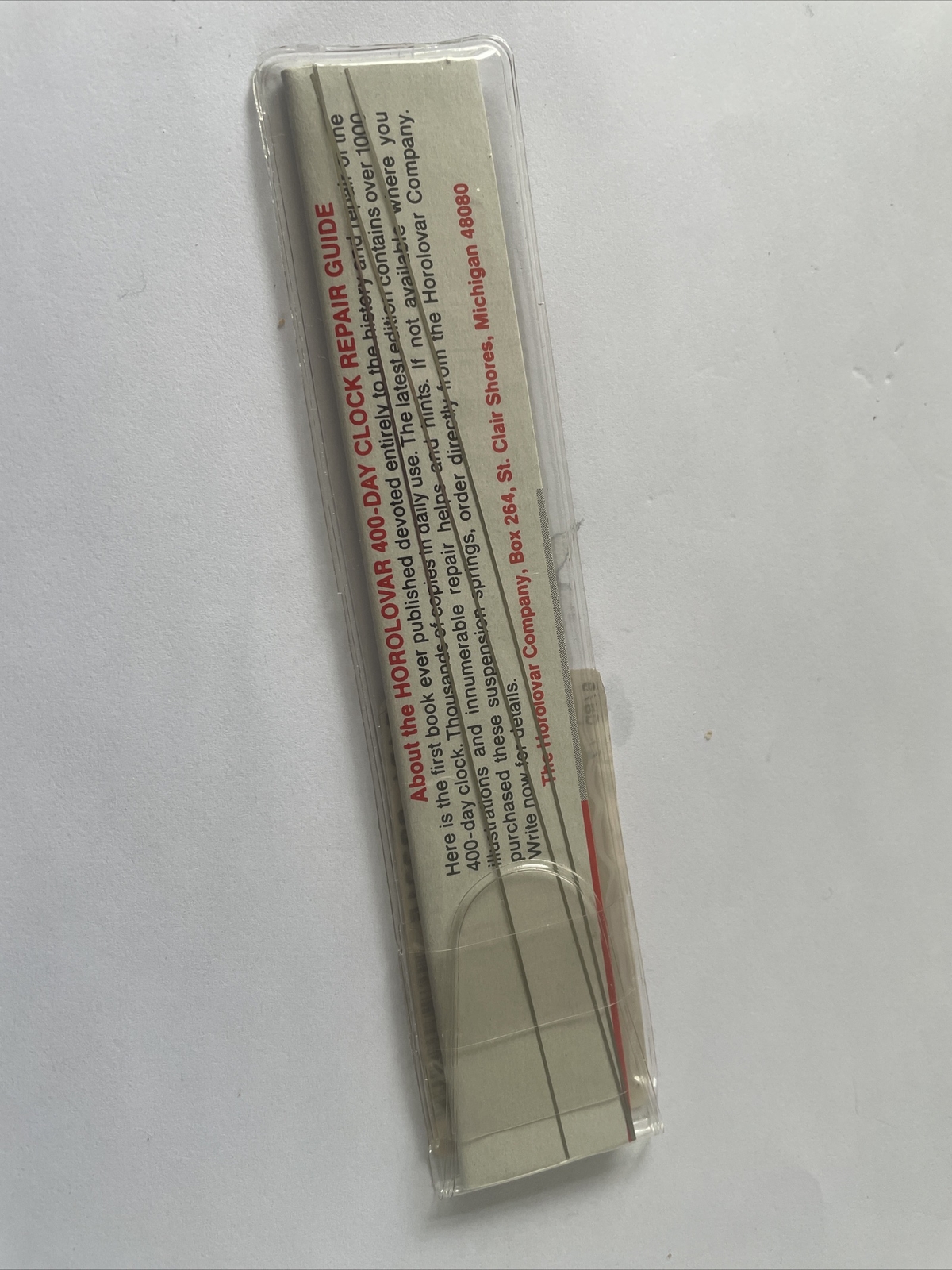 HOROLOVAR 400 DAY ANNIVERSARY CLOCK SUSPENSION SPRINGS SIZE .056 Pack of 3 eBay