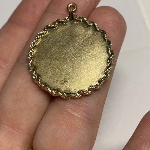 14K Yellow Gold Anniversary Pendant, " Happy Anniversary" 5.1 Grams 1" Red Stone - Picture 3 of 5