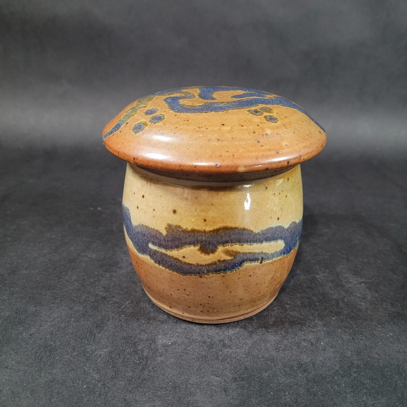 French Butter Bell Dish Hand Thrown Stoneware Signed DirtWorks Studio Pottery