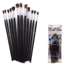 SET 12 PENNELLI DA PITTURA PER DIPINGERE PITTURARE COLORI ACRILICI TEMPERA OLIO