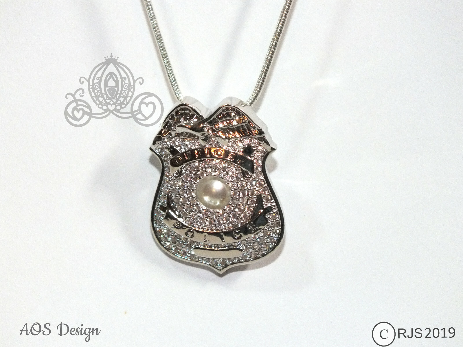 Police Officer Gifts Pearl Cage Pendant Necklace -Customized Gift For Him Or Her