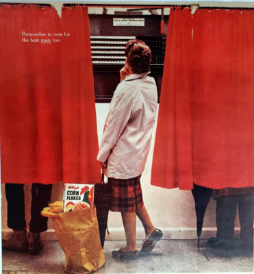Voting Booth Best Man Kelloggs Corn Flakes Cereal 1960 Ad Magazine Print Vote