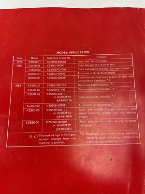 79-81 KAWASAKI KZ 400 500 550 Service Repair Manual 99924-1018-03