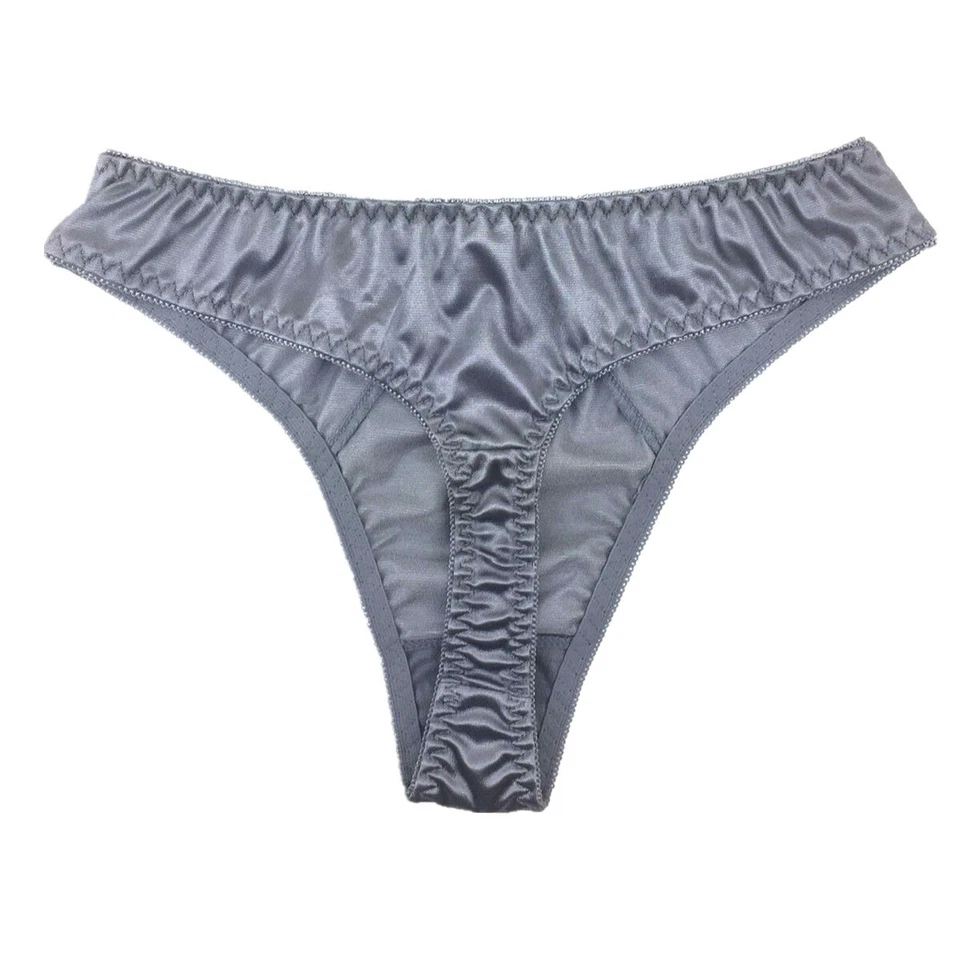 Lote de 5 piezas de tangas de satén sexy para mujer bragas ropa interior tanga sedosa, S M L XL Foto 4 de 4
