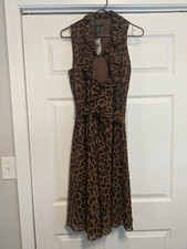 Ralph Lauren NWT $140 Size 10 Leopard Animal Print Wrap Dress