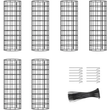 6Pcs 16.5 Inch Outdoor Plant Metal Tree Trunk Protector Guard with Zip Ties