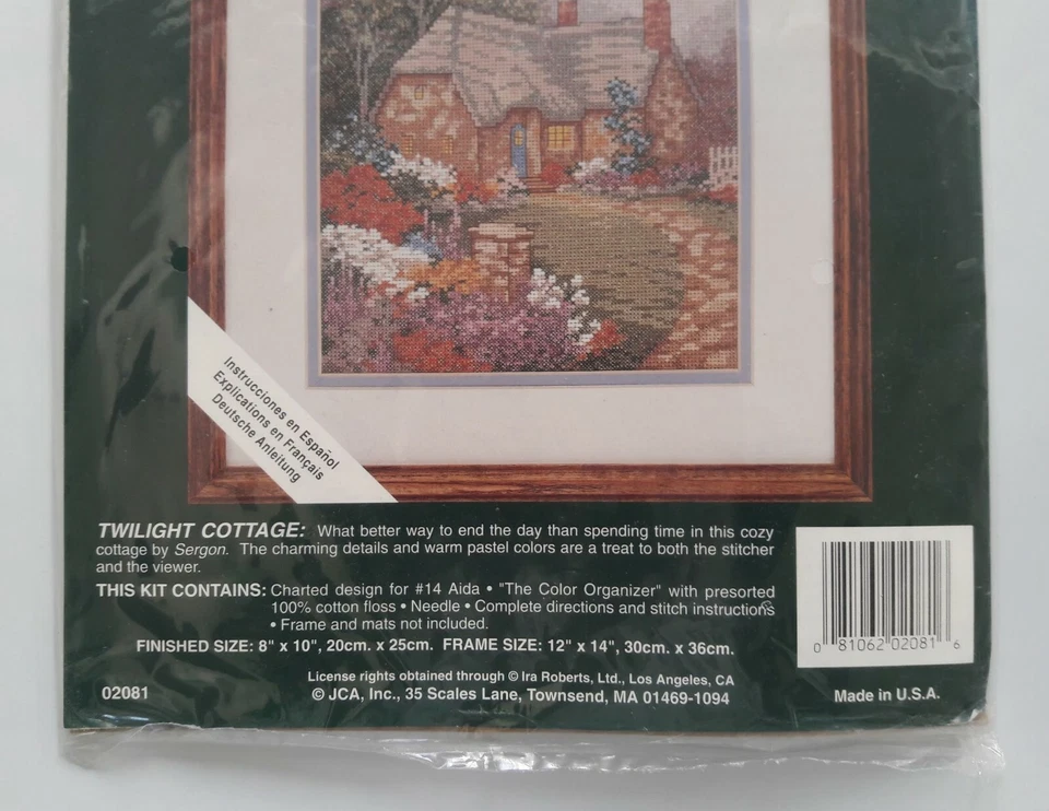 Elsa Williams JCA  # 02081 Twilight Cottage Counted Cross Stitch Kit Unopened  - Image 4 of 4