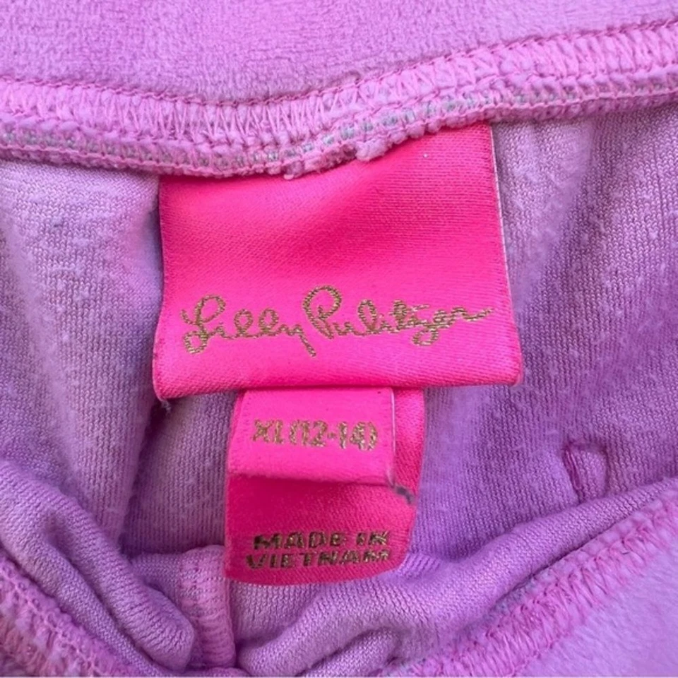 Pantalones deportivos Lilly Pulitzer terciopelo rosa jóvenes niñas talla XL (10-12) Foto 4 de 4
