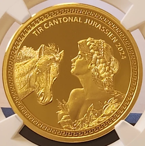 2024 Switzerland Swiss Shooting Fest 500F Gold Coin Hab-120a  NGC PF69UC