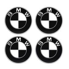 4pcs Bmw Auto Rim Styling Caps Car Wheel Center Hub Cap Covers 56mm Blackwhite