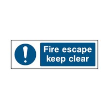 Fire Escape Keep Clear Prevention Sign Multiple Sizes Aluminium Foamex Sticker
