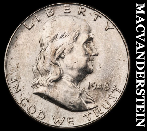 1948-D Franklin Half Dollar- Silver- Choice Gem Brilliant Uncirculated #J1500