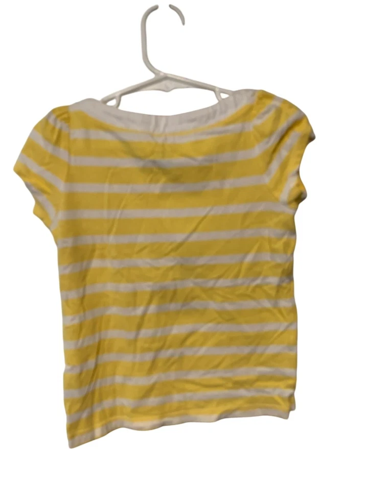 Circo Girls Size 4T Yellow White Striped Pullover Tshirt Whale Tee Short Sleeve - Image 3 of 3