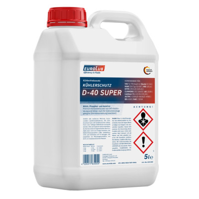 EUROLUB 834005 Kühlerschutz D-40 SUPER Frostschutz Kühlmittel Zusatz 5 Liter
