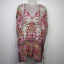 BECCA by Rebecca Virtue Kaftan Cover Up Womens XS/S Geometric Resort Beach Boho