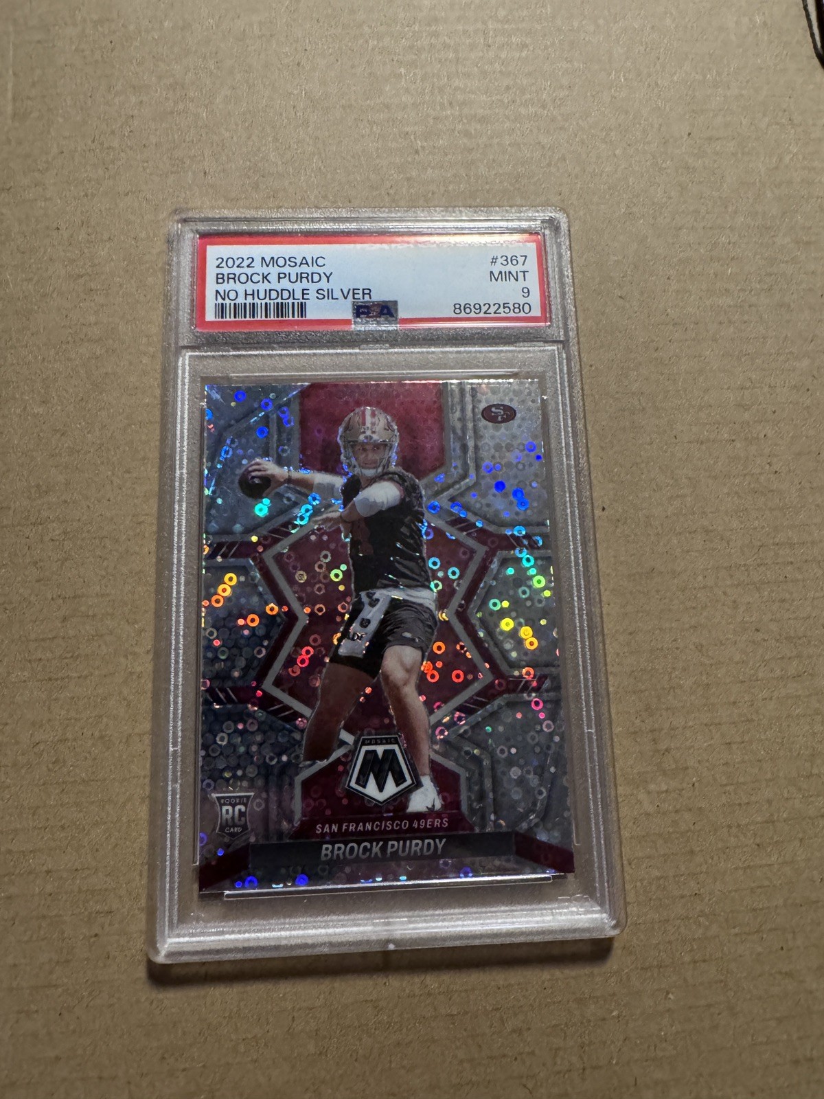 2022 Panini Mosaic No Huddle Silver Brock Purdy #367 PSA 9