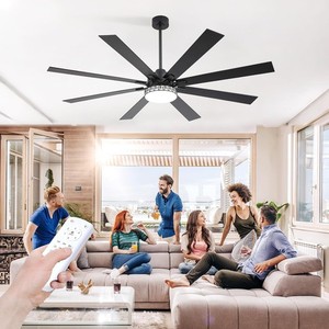 Smart Office Ceiling Fan Light with Remote Control Dimmable Height Adjustable