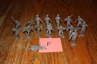 Full Mold Shot of 16 Marx Dark Gray German Army Soldiers Tank F - MPC