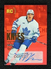 2023-24 Fleer Ultra Rookies Red Rainbow Foilboard 76/99 Matthew Knies Auto 1f31