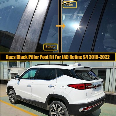 8pcs Glossy Black Door Side Pillar Posts Sticker Fit For JAC Refine S4 2019-2022
