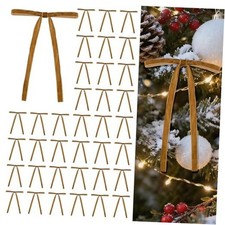 40pcs Brown Velvet Bows for Christmas Tree   Small Bows for Christmas Camel