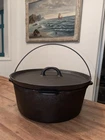 Vintage Wagner Ware Griswold #10  Dutch Oven Camp Style Cast Iron w/ Lid, Bail
