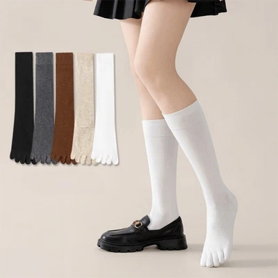 Cotton Five-Toe Socks High Tube Five Finger Socks Calf Socks Ladies Stocking