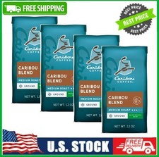 4 Bag Caribou Coffee Decaf Blend Premium Medium Roast Ground, Arabica, 12 oz Bag 12.09 per pound