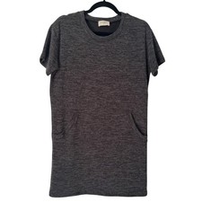 Everly Dark Gray Ribbed Knit T-shirt Dress Women’s Size Small Shift Short Sleeve