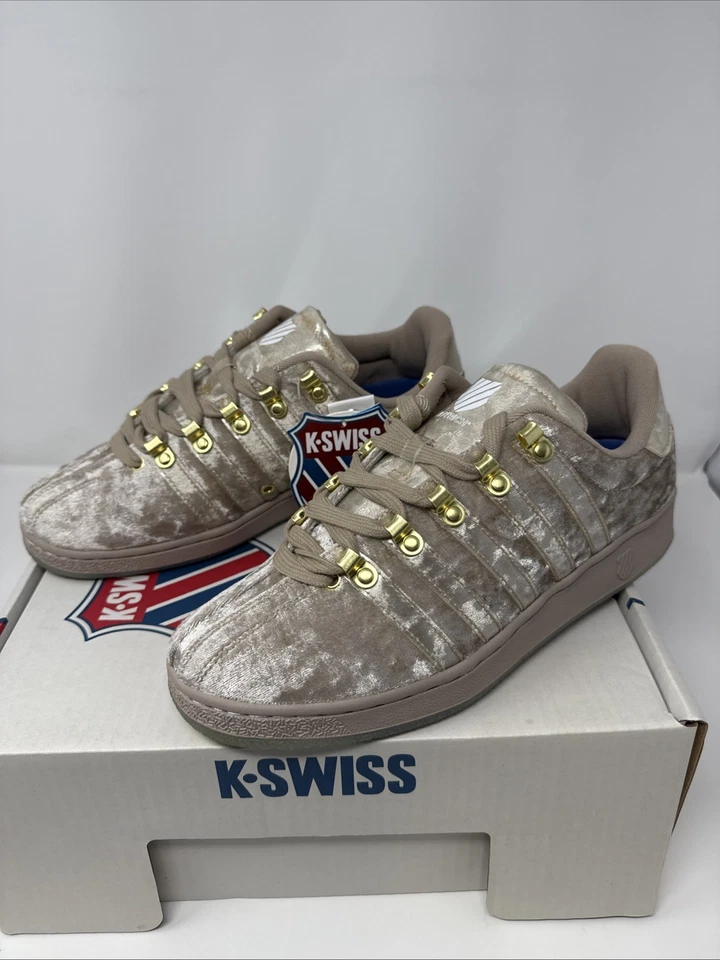 K-SWISS x JOYRICH 金色拉丝绒运动鞋男式 8 码 — 第 2/4 张图片
