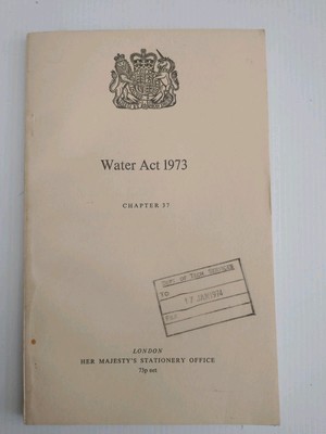 Water Act 1973 Chapter 37 (HMSO)  Paperback in good used condition