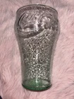Rare Vintage Huge Coca-Cola Glass 32oz Green Pebbled Embossed Coke 7" W/Tags