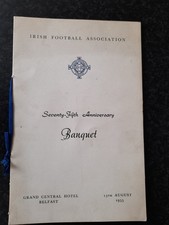 rare 1955 irish football association 75th anniversary banquet card Belfast 