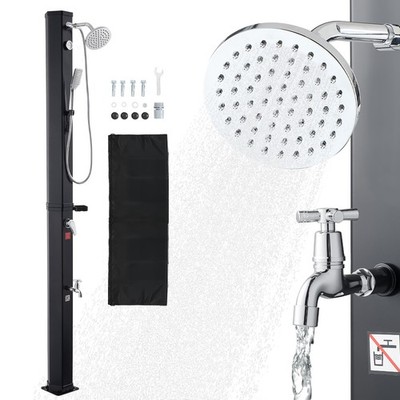 VEVOR 10.6 Gal Solar Heated Shower Handheld Foot Faucet Hot Cold Water