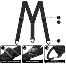 Heavy Duty Elastic Suspenders for Men Trouser Pants Braces Strap Work Belt