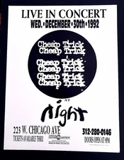 Cheap Trick 17 1/2 by 23 Inch Concert Poster Chicago 12/30/1992 Scarce