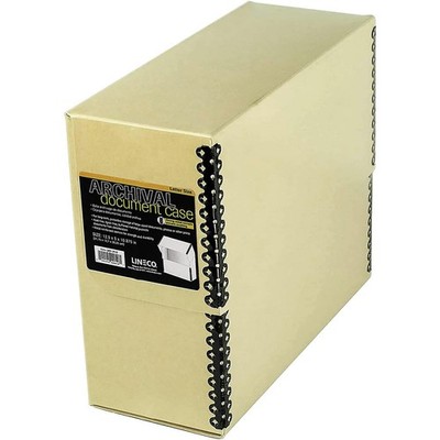 Lineco Archival Document Storage Box Metal Edge Acid-Free Tan Boxboard 12.5x10.5
