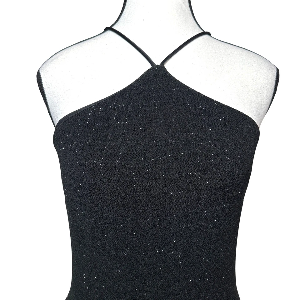 Vestido De Colección Y2K Cache Brillante Cuentas Flecos Asimétrico Talla 6 Glamour Caprichoso Fiesta Foto 3 de 4