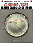 *PARTIAL DIVING GOOSE* 1967 Canada Silver $1 Dollar! RARE ERROR! PROOF-LIKE!