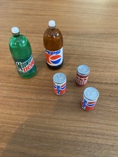 Vintage Tyco Kitchen Littles Soda 2 Liter Bottles And Cans Barbie Sized Food