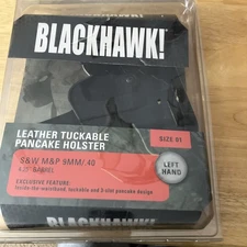 Blackhawk Leather Tuckable Pancake Holster S&W M&P 9mm/40 4.25" LEFT Size 01