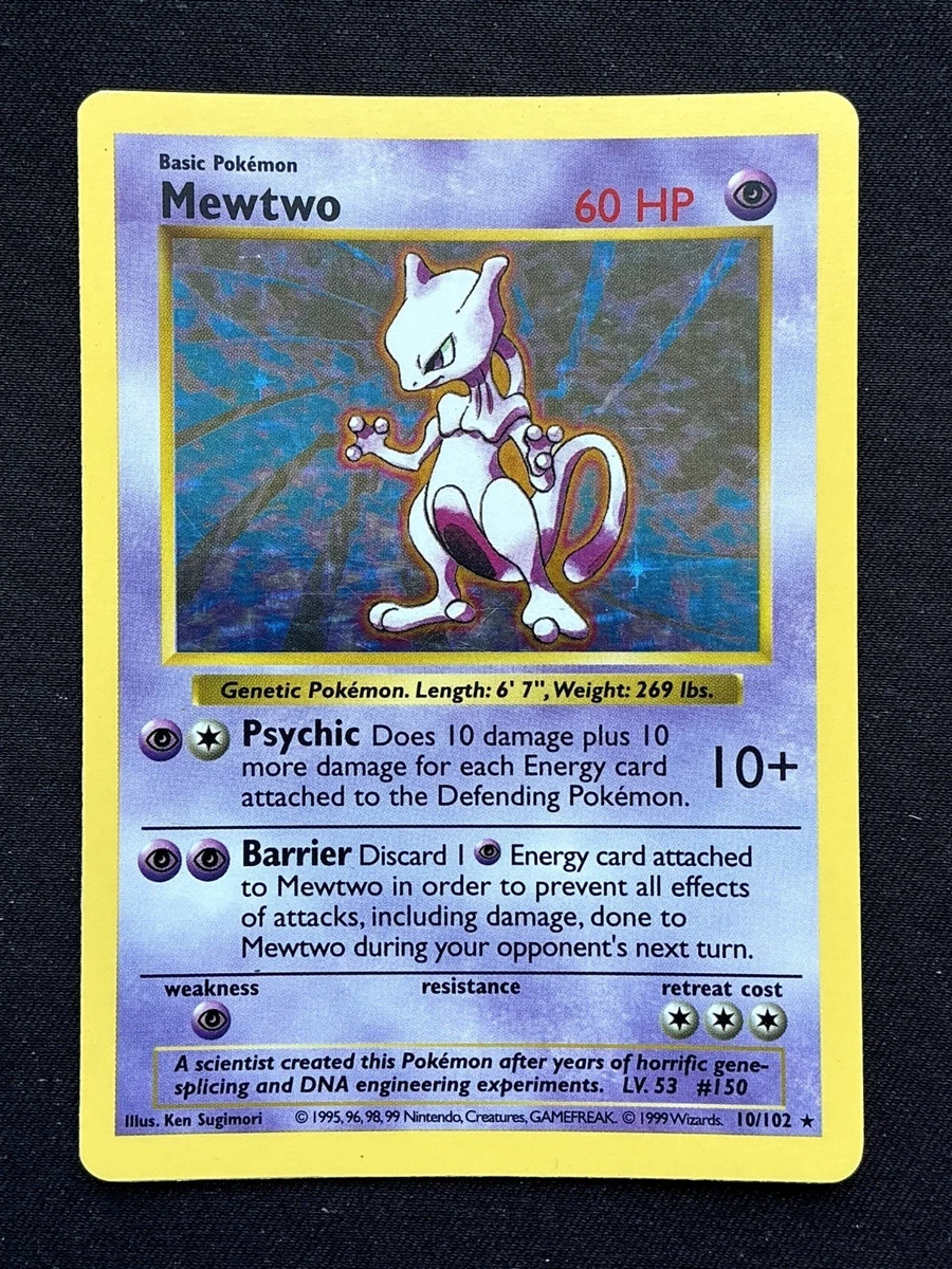 Mewtwo Pokémon TCG Shadowless Individual Collectible Card Game