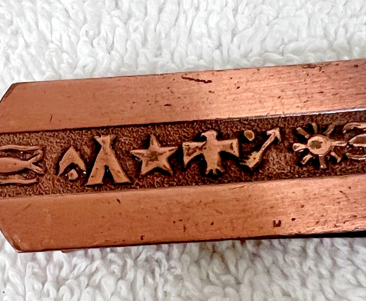 Solid Copper Money Clip Teepee Arrows Thunderbird… - image 2