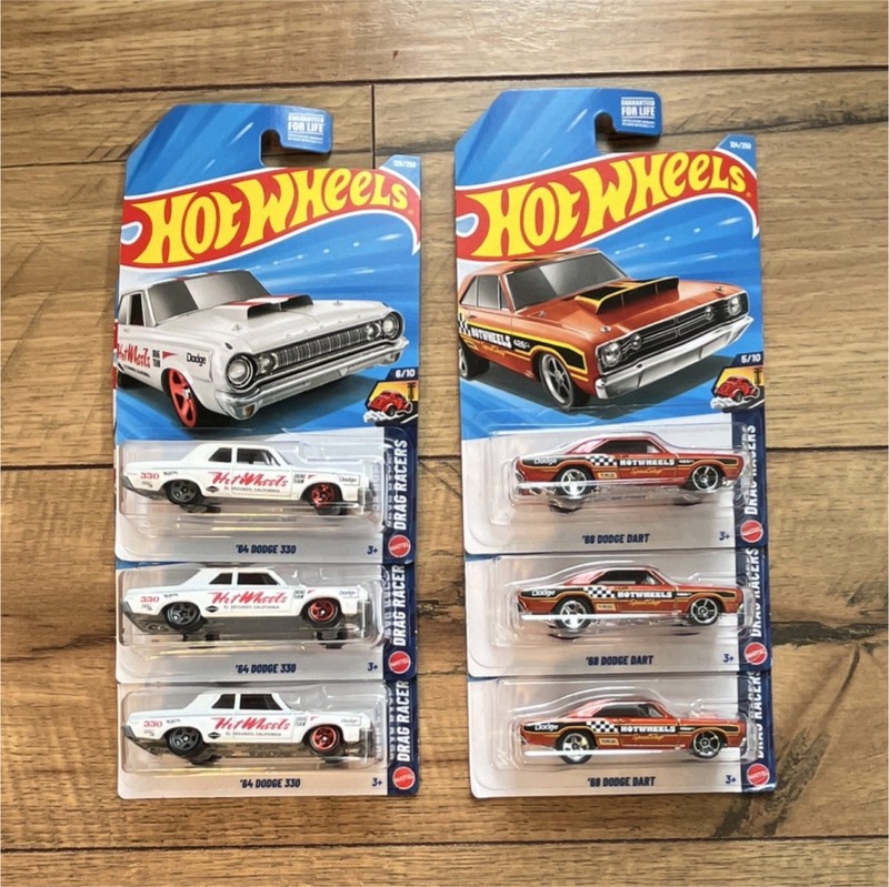 Hot Wheels Drag Racers '64 Dodge 330 & '68 Dodge Dart Diecast Cars Lot